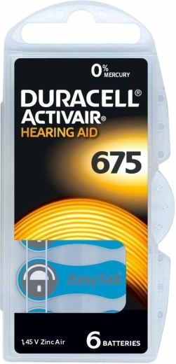 Høreapparatbatterier DURACELL Activair 675, 6 stk.
