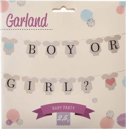 Papirguirlande Boy/Girl 2,5 m