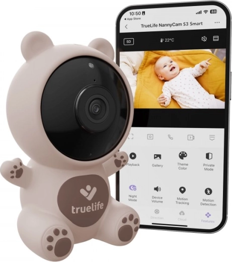 Smart babyalarm med video TrueLife NannyCam S3 Smart med Full HD og nattevision