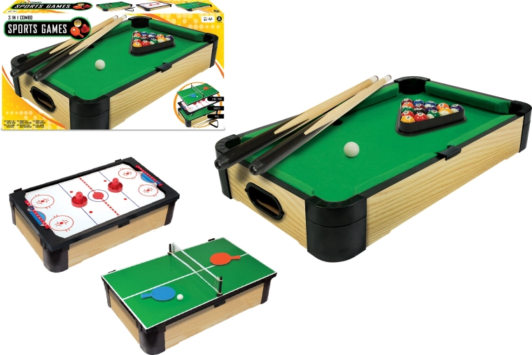Bordbillard 3-i-1 Triple-Play 60 cm
