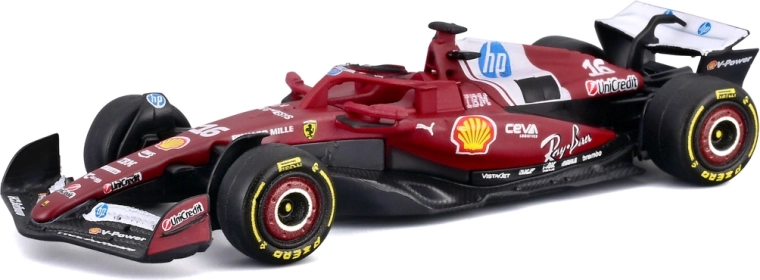 Bburago Ferrari SF-25 (2025) Charles Leclerc #16 – Formel 1-model 1:64 i blisterpakning