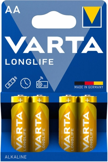 Varta Longlife alkaliske batterier AA LR6, 4 stk.