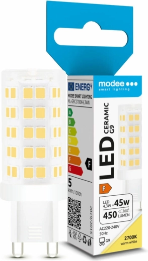 LED pære G9 keramisk 4,3 W varm hvid