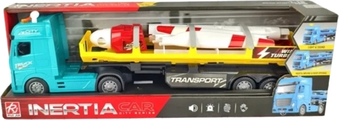 Børnelastbil – autotransporter med vindmølle/rotor, med lys og lyd
