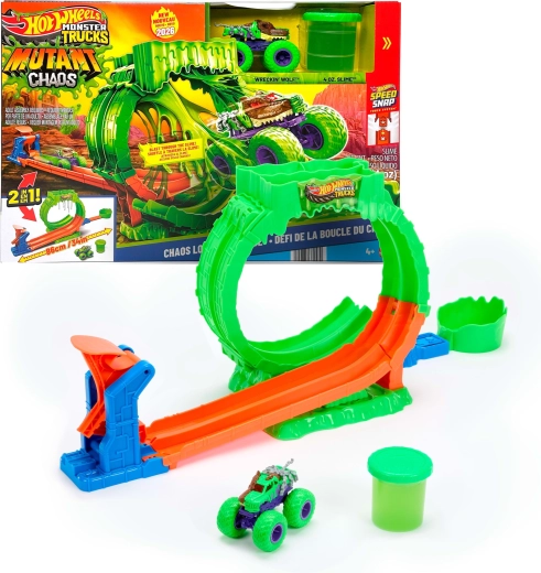 Hot Wheels Monster Trucks mutant chaos udfordring kaosløkke med slim og bilen Wreckin' Wolf
