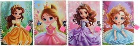Notesbog med lås – prinsesse