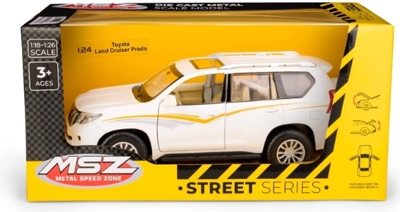 MSZ Toyota Land Cruiser Prado hvid bilmodel i målestok 1:24