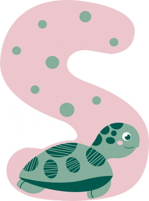 Lille træbogstav S med skildpadde