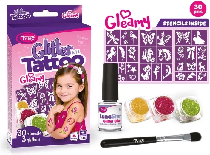 Gleamy sæt med glitrende tatoveringer