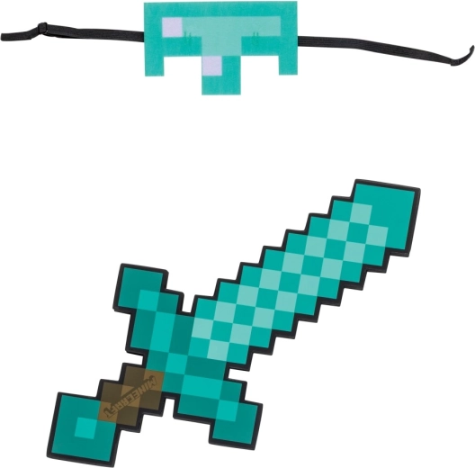 Minecraft kostumesæt: maske og skum-diamantsværd Steve