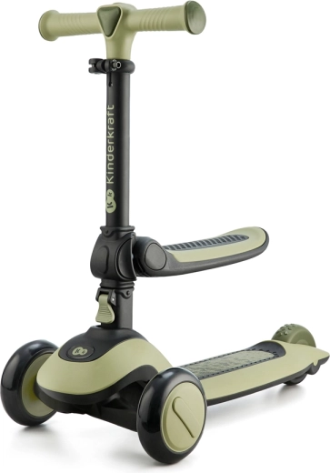 Kinderkraft Halley 2v1 løbecykel og trehjulet løbehjul grassland