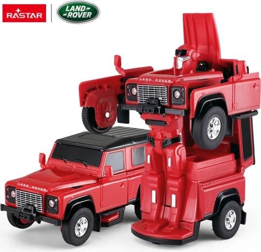Metalbil og robot 2i1 Land Rover Defender RASTAR 1:32 rød