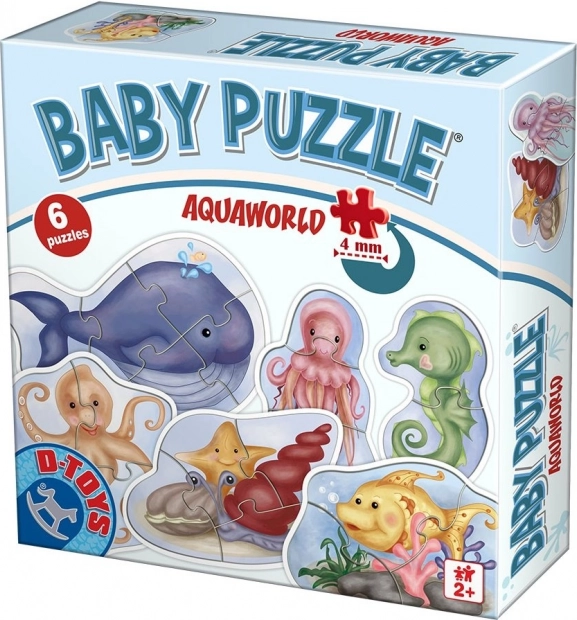 D-Toys baby puslespil Undervandsverden 6i1 (2–5 brikker)