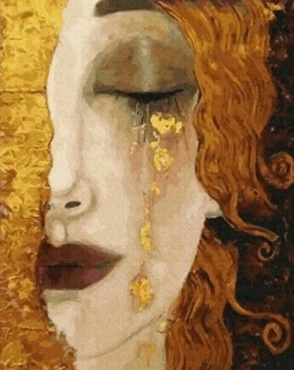 Diamantmaling Guld-tårer 30 × 40 cm
