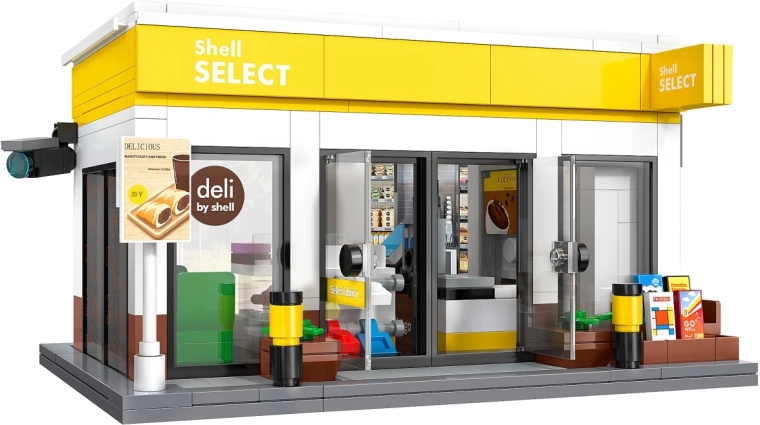 CaDA Shell Select tankstation byggesæt i målestok 1:30