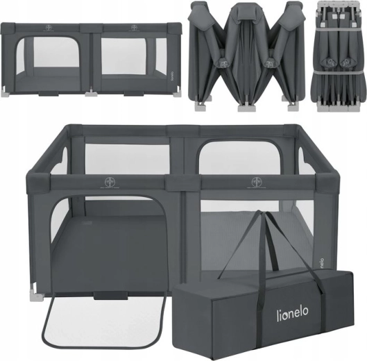 Børnegård Lionelo Florence Easy Fold Grey Graphite