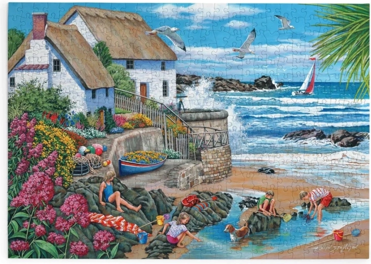 Puslespil House of Puzzles Huse ved kysten, 500 store brikker