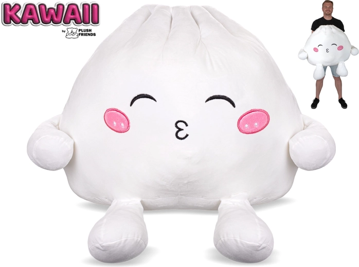 Plush Friends Kawaii plys-bao-dumpling med spidsmund 60 cm
