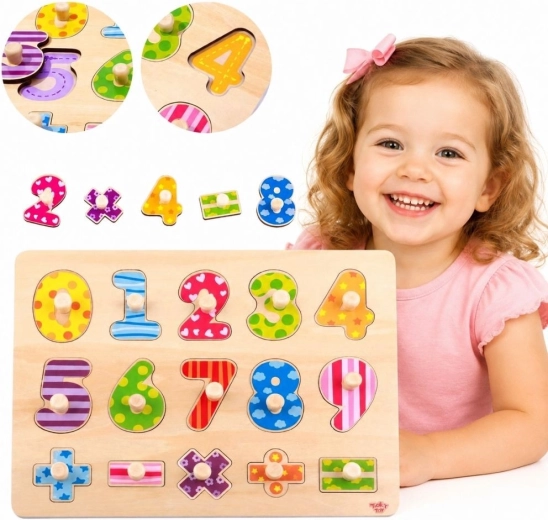 Tooky Toy træ-indsætningspuslespil med tal og matematiske tegn