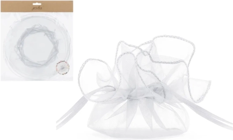 Hvide organza-gaveposer 25 cm