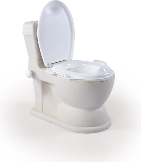 Børnetoilet XL beige med effekter og opbevaringsplads