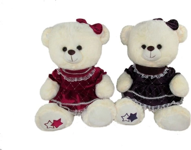 Plys-bamse i kjole 30 cm (2 varianter)