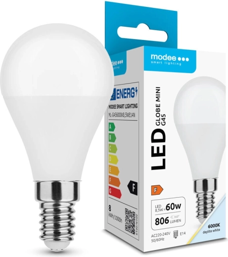 Modee LED pære Globe Mini G45 8,5 W E14 806 lm kold hvid