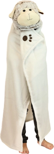 Varm hættede tæppe – får med poter-lommer