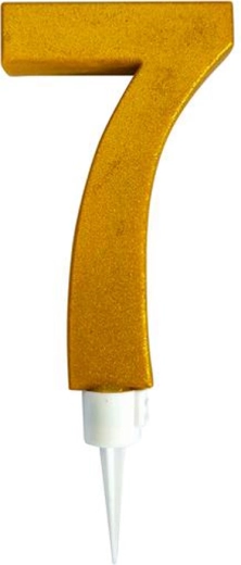 Kagelys tal 7 guld 16 cm