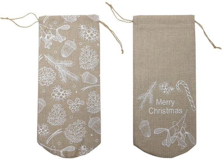 Gavepose i jute 10 × 30 cm, grå