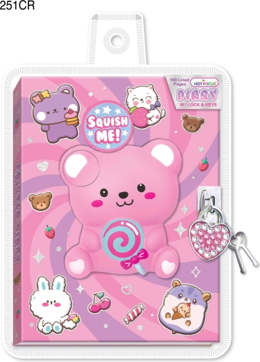 Hemmelig dagbog med lås Sød bamse