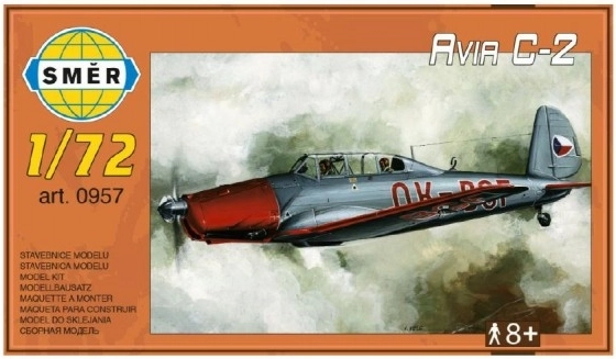 Model Avia C-2 1:72 15,2x1,18 cm i æske 25x14,5x4,5 cm