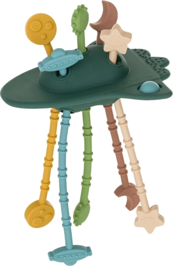Silikone sanselegetøj Petite&Mars Crazy Rocket Misty Green 10 mdr.+