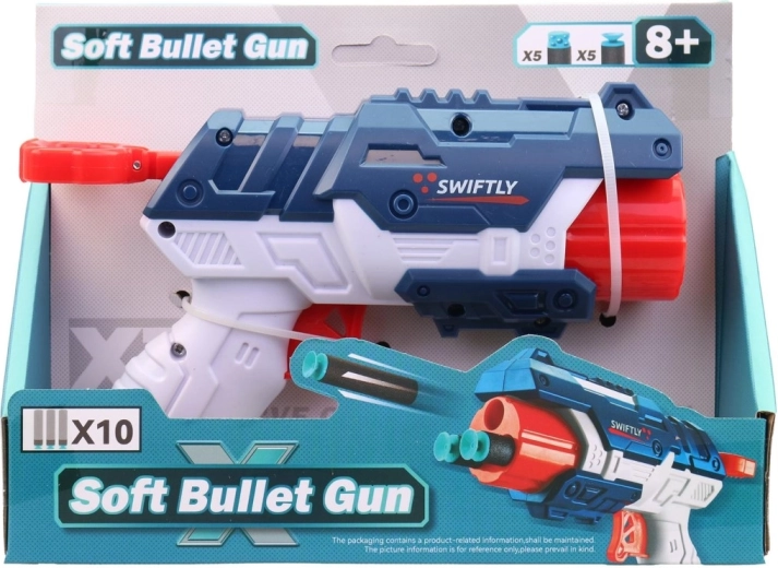 Plastpistol med skud, 22 cm