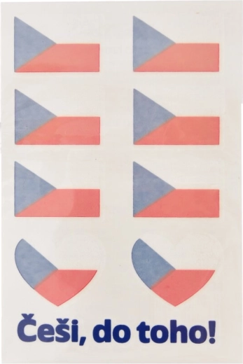 Tatoveringsklistermærke „Tjekkerne, kom så!“ 9 × 13 cm