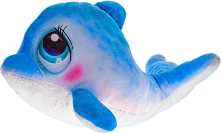 Plysdelfin med glitrende mave 30 cm