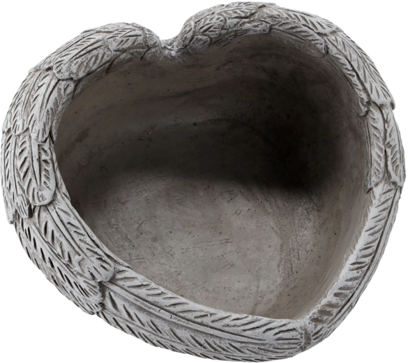 Cementblomsterkrukke hjerte, grå 23 × 23 × 12 cm