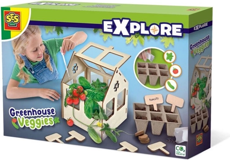 SES Explore drivhus med grøntsager