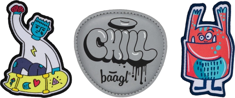 Baagl Baaglies – sæt med 3 badges Chill Hands Up