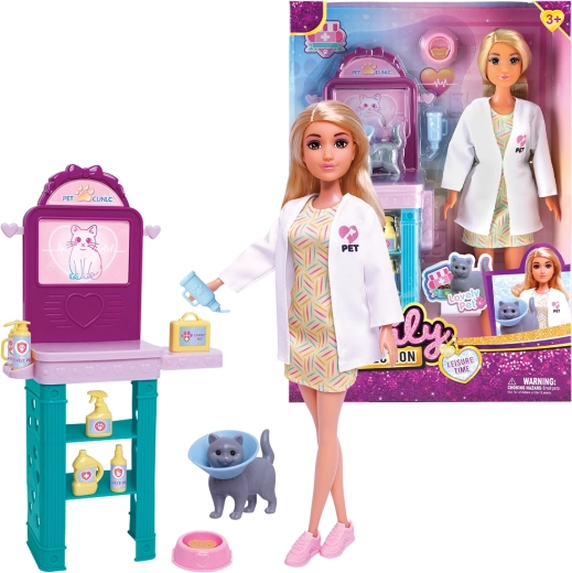 Dukke dyrlæge med kat
