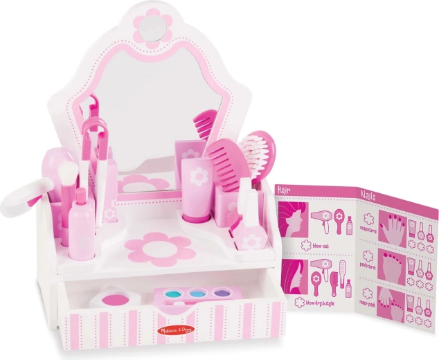 Melissa & Doug børnetoiletbord Beauty Salon med tilbehør (18 dele)