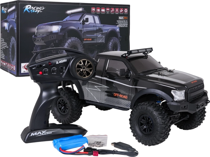 Terrængående RC-bil Climbing beast 4x4 1:10 sort