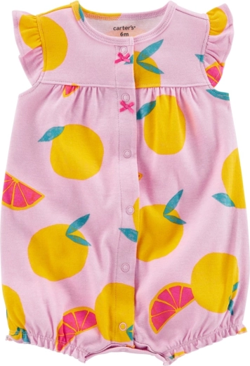 Carter's sommerromper med korte ærmer Purple Lemon, pige, str. 56