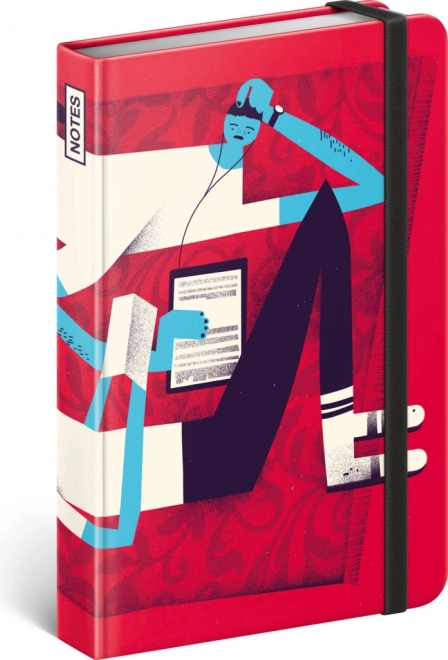 Linet notesbog med hårdt omslag 11 × 16 cm Dominik Miklušák – rød