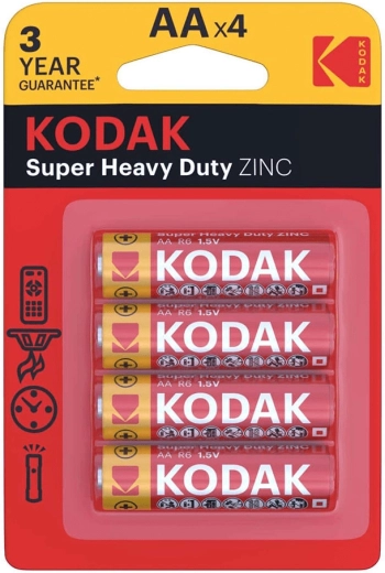 Kodak Heavy Duty zink-kulbatteri AA (R6) – pakke med 4 stk.