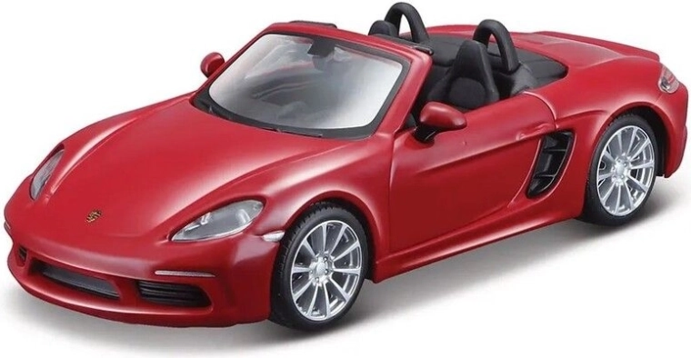 Bburago Porsche 718 Boxster mørkerød 1:32