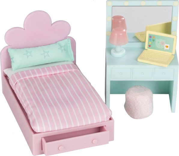 Lundby-møbler til teenageværelset i dukkehuset