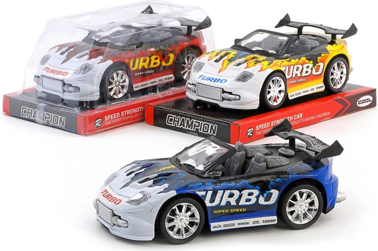 Sports-racerbil Turbo med svinghjul 19 cm - 1 stk.