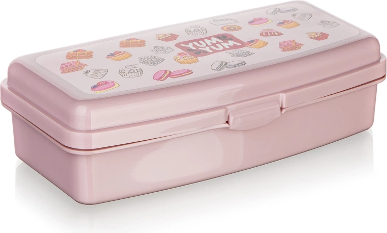 Rosa madkasse YUM med kliplukning 20 × 9,5 × 5,5 cm