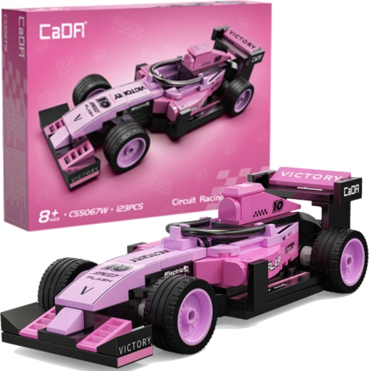 CaDA byggesæt racerbil Circuit racing car pink (123 dele)